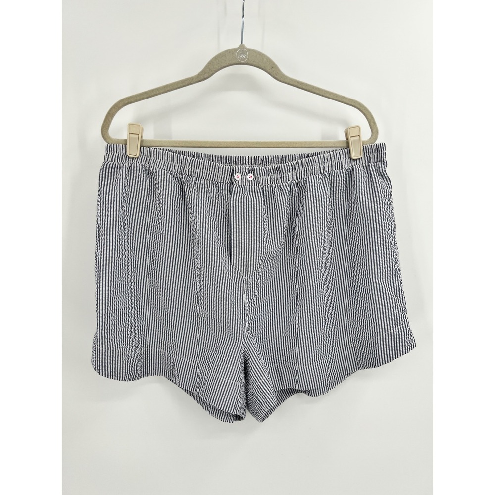 Free People Intimately Blue White Seersucker Striped Lounge Shorts Size XL